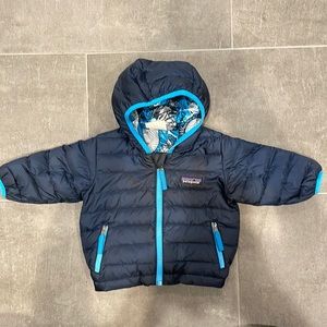 Patagonia Baby Reversible Down Jacket, Size 3-6 months (fits up to 1yr), Navy